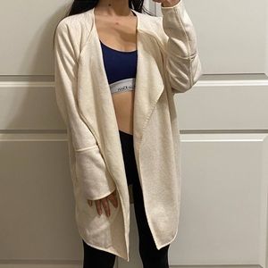 Athleta Cream Oversized Open Cardigan